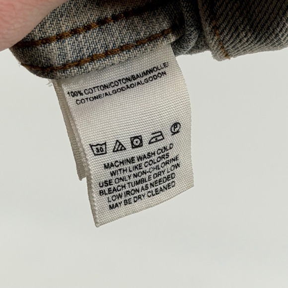 Free People Oversized Distressed Denim Jacket Light Wash Blue XS OB1003423 - Picture 5 of 6